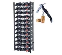 Lendo Online Botellero - Vinoteca - Portabotellas de Vino - Almacenamiento de vinos con sacacorchos Recubrimiento de Polvo Negro Metal Acero Boteleros Estilo (45x20x120cm (48 Botellas))