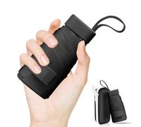 LENDOO Paraguas Plegable, Mini Paraguas para el Sol con Protección UV 50+ y 95% de Resistente a los rayos UV 6 Estructuras Reforzada Compacto Portátil en Estuche para Mujer y Hombre