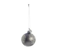 Lene Bjerre Bola de Navidad Cadelia Ø6 cm Gris oscuro. copo de nieve