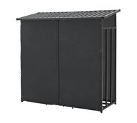 Leñera yakutat con techo 185x180x70 cm - negro casa.pro