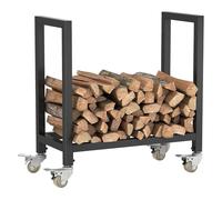 Leñero de Exterior con Ruedas | Leñero de Hierro Forjado | Leñero de Exterior con Ruedas | Leñero portátil con Ruedas