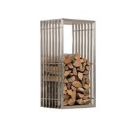 Leñero irving de acero inoxidable metal acero inoxidable 40x50x100 cm