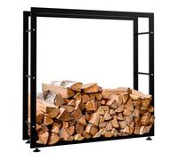 CLP Soporte para Organizar La Leña Keri I Estante Metálico para Almacenar La Madera En Interiores I Leñero Moderno, Color:Negro, Tamaño:25x100x100 cm