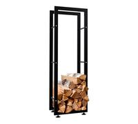 Leñero keri de metal negro negro 25x40x125 cm