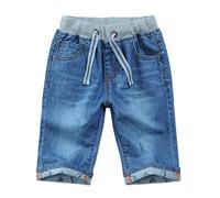 Lengender Shorts Vaqueros Chicos Niños con Bolsillos Bermuda Jean con Cuerda Pantalone corto Jeans 3-12 Años (130, B)