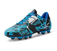 Lengender - Zapatillas de fútbol para niña, adolescentes, zapatillas de deporte al aire libre, atletismo, entrenamiento antideslizante al aire libre, azul, 38 EU