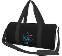 Lenguaje de Señas I Love You Equipaje de Viaje Bolsa de Lona Bolsa de Lona Plegable con Ruedas Deportivas, Negro