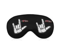 Lenguaje de señas I Love You Sleeping Eye Mask Eye Shade con correa ajustable Blindfold para viajes en avión