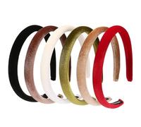 Lengxue 6 diademas de terciopelo para mujer, diademas acolchadas de 1,7 cm, color sólido, a la moda, (6 unidades A, talla única)