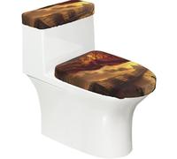 Leningrado Oblast Flag - Juego de tapa de inodoro y tapa de tanque de inodoro, 2 piezas de accesorios de decoración de baño, diseño elástico de impresión completa, se adapta a la mayoría de inodoros