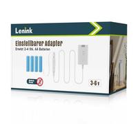 Lenink DECT 302 - Fuente de alimentación para pilas AA y 4AA (3 V, 4,5 V, 6 V, compatible con termostato inalámbrico AVM Fritz), color blanco