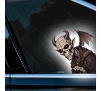Leniutor 1 calcomanía de Halloween con diseño de horror, calcomanía reflectante de vinilo para ventana de esqueleto, divertida pegatina para parachoques de coche, para camión, SUV, motocicleta, laptop
