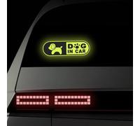 Leniutor 1 calcomanía reflectante de alta intensidad con diseño de perro en el coche, vinilo impermeable para conducción nocturna, ventanas traseras y laterales (verde fluorescente)