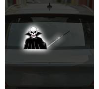 Leniutor 1 calcomanía reflectante para limpiaparabrisas trasero de Halloween, calavera de terror, esqueleto, ondulado, divertidas calcomanías de vinilo impermeable para ventana trasera de coche