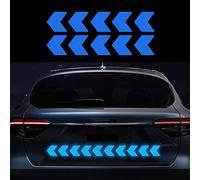 Leniutor 20 calcomanías de vinilo de flecha para coches, calcomanías reflectantes de alta intensidad para motocicleta, ventana, parachoques, camión, calcomanías de advertencia de auto (azul)