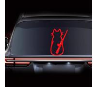 Leniutor Calcomanía para limpiaparabrisas trasero de gato y corazón, lindo animal moviéndose cola ondulante, divertidas calcomanías de cola de gato para coche, SUV, camión, decoración trasera (rojo