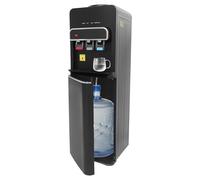 LENJKYYO Dispensador de agua de pie con carga inferior, 3 temperaturas: fría, caliente y ambiente, dispensador de agua para garrafas de hasta 22.7L, 550W calor y 75W frío, bloqueo infantil y ahorro en