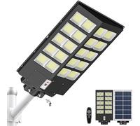 Lenlun - Lámpara solar para exterior, con detector de movimiento, 500 W, 1000 LED, IP65, impermeable, luz de calle de seguridad solar, para garaje, patio o patio