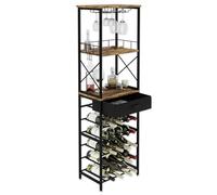Lenmar, Botellero de metal para botellas de vino de 7 a 30 botellas, botellero, estantería para sótano, estantes, soporte para botellas, almacenamiento de vino robusto (LOFT 2-20S)
