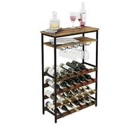 Lenmar, Botellero de metal para botellas LOFT 2-24, 100 x 60 x 30 cm, 24 botellas, botellero, botellero, estantería para sótano, estantes, soporte para botellas de vino resistente