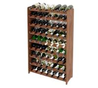 Lenmar, RW-3-63 - Botellero de madera, 118 x 72 x 26,5 cm, para 63 botellas, 9 mentiras, natural, marrón, Antracita Botellero para vino, de pie (marrón)