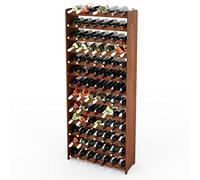 Lenmar Serie RW - Botellero de madera para botellas de vino, color antracita, marrón, natural, RW-3, 13-15, para 91 - 135 botellas, botellero (marrón, RW-3-91, 172 x 72 x 26,5, para 91 botellas)
