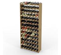 Lenmar Serie RW - Botellero de madera para botellas de vino, color antracita, marrón, natural, RW-3-91, 13-15, para 91 botellas de vino (RW-3-91, 172 x 72 x 26,5, para 91 botellas, color natural)
