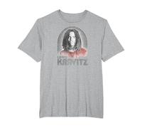 Lenny Kravitz - Retro Lines Logo Camiseta, Hombre Tallas Grandes, Gris Jaspeado, 5X Alto