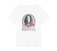 Lenny Kravitz - Retro Lines Logo Camiseta, Mujer Tallas Grandes, Blanco, 1XL Grande