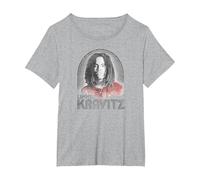 Lenny Kravitz - Retro Lines Logo Camiseta, Mujer Tallas Grandes, Gris Jaspeado, 5XL Grande