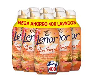Lenor Aire Fresco Suavizante para ropa, 400 Lavados, Flores Tropical, 400 Lavados, Pack de 8, Frescor resistente al secado en ambientes húmedos o bajo el sol intenso