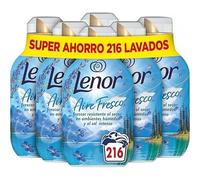 Lenor Aire Fresco Suavizante Para Ropa Frescor Alpino pack 6x36 total 216 Lavados, 504ml, Frescor Resistente Al Secar En Ambientes Húmedos O Al Sol Intenso