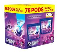 Lenor Detergente de color Allin1 PODS Amatista Floración, 76 lavados, limpieza profunda higiénica y frescura duradera