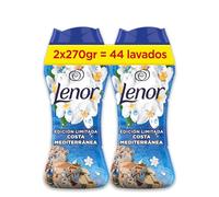 Lenor Perlas De Perfume para la Ropa, 44 Lavados (2 x 270g), Brisa Marina Y Jazmín, Edición Limitada Costa Mediterránea, Frescor Ininterrumpido Hasta 12 Semanas