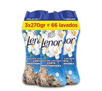 Lenor Perlas De Perfume para la Ropa, 66 Lavados (3 x 270g), Brisa Marina Y Jazmín, Edición Limitada Costa Mediterránea, Frescor Ininterrumpido Hasta 12 Semanas