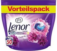 Lenor Pods de detergente para ropa, 50 lavados, sueño de floración, detergente de color, frescura duradera y eliminación de olores en lavado frío