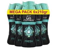 LENOR, Unstoppable Perlas de Perfume para la Ropa, 93 Lavados, Perlas Suavizante Para Ropa, Potenciador de Frescor para el Lavado, Fragancia Fresca, 6 x 210 gr