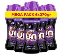 Lenor UNstoppables Perlas de Perfume para la Ropa, 133 Lavados (6 x 270g), Suavizante con Fragancia Violeta Fresca, Potenciador de Frescor