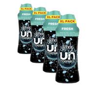Lenor UNstoppables Perlas de Perfume para la Ropa, 41 Lavados (495g), Suavizante con Fragancia Fresca, Potenciador de Frescor (Paquete de 4)