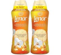 LENOR UNstoppables Perlas de Perfume para la Ropa, 41 Lavados (495g), Suavizante con Fragancia Orquidia Dorada, Potenciador de Frescor (Paquete de 2)