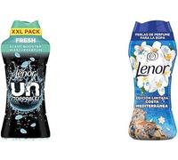 LENOR Unstoppables Perlas de Perfume para la Ropa, 61 Lavados (735g), Fragancia Fresca + Lenor Perlas De Perfume, 22 Lavados (270g), Brisa Marina Y Jazmín, Edición Limitada Costa Mediterránea