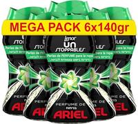 Lenor UNstoppables Perlas de Perfume para la Ropa, 62 Lavados (6 x 140 g), Suavizante con Fragancia Ariel, Potenciador de Frescor