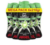 Lenor UNstoppables Perlas de Perfume para la Ropa, 93 Lavados (6 x 210 g), Perlas Suavizante Para Ropa con Fragancia Ariel, Potenciador de Frescor para el Lavado