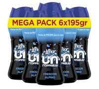 Lenor UNstoppables Perlas de Perfume para la Ropa, 96 Lavados (6 x 195g), Suavizante con Fragancia Frescor Alpino, Potenciador de Frescor