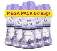 LENOR UNstoppables Perlas de Perfume para la Ropa, 96 Lavados (6 x 195g), Suavizante con Fragancia Lavanda Blanca, Potenciador de Frescor