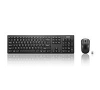 Lenovo 100 Combo de Teclado y Mouse inalámbrico - Juego inalámbrico con Teclas silenciosas Resistentes a derrames - Teclado de 3 Zonas - Mouse ambidiestro - Diseño Compacto - USB inalámbrico - Negro