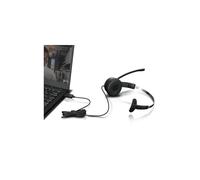 Lenovo - 100 Mono Auriculares Alámbrico Diadema Oficina/Centro de llamadas USB tipo A Negro