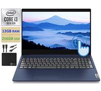 Lenovo 2021 IdeaPad 3 15.6 pulgadas HD con visualización táctil, computadora portátil, Intel i3-10110U de doble núcleo, hasta 4.1 GHz (Beats i5-7500U), 12 GB DDR4 RAM, 256 GB PCIe SSD, cámara web,