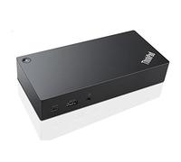 Lenovo 40A90090UK USB 3.0 (3.1 Gen 1) Type-C Negro - Base (Alámbrico, USB 3.0 (3.1 Gen 1) Type-C, 3,5 mm, 10,100,1000 Mbit/s, 3840 x 2160 Pixeles, Negro)
