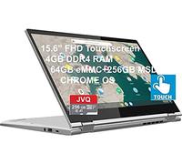 Lenovo C340 Laptop Chromebook 2 en 1 con pantalla táctil FHD de 15.6 pulgadas, CPU Intel i3 (hasta 3.4 GHz), 4 GB de RAM, 320 GB de espacio (64 GB eMMC + 256 GB MSD), USB-C, Wi-Fi, Bluetooth, cámara